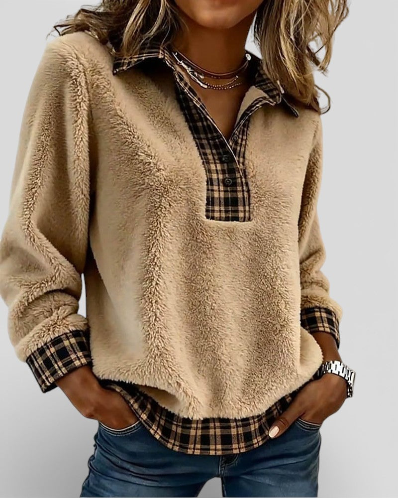 Lara™ | Maglione con dettaglio a quadri