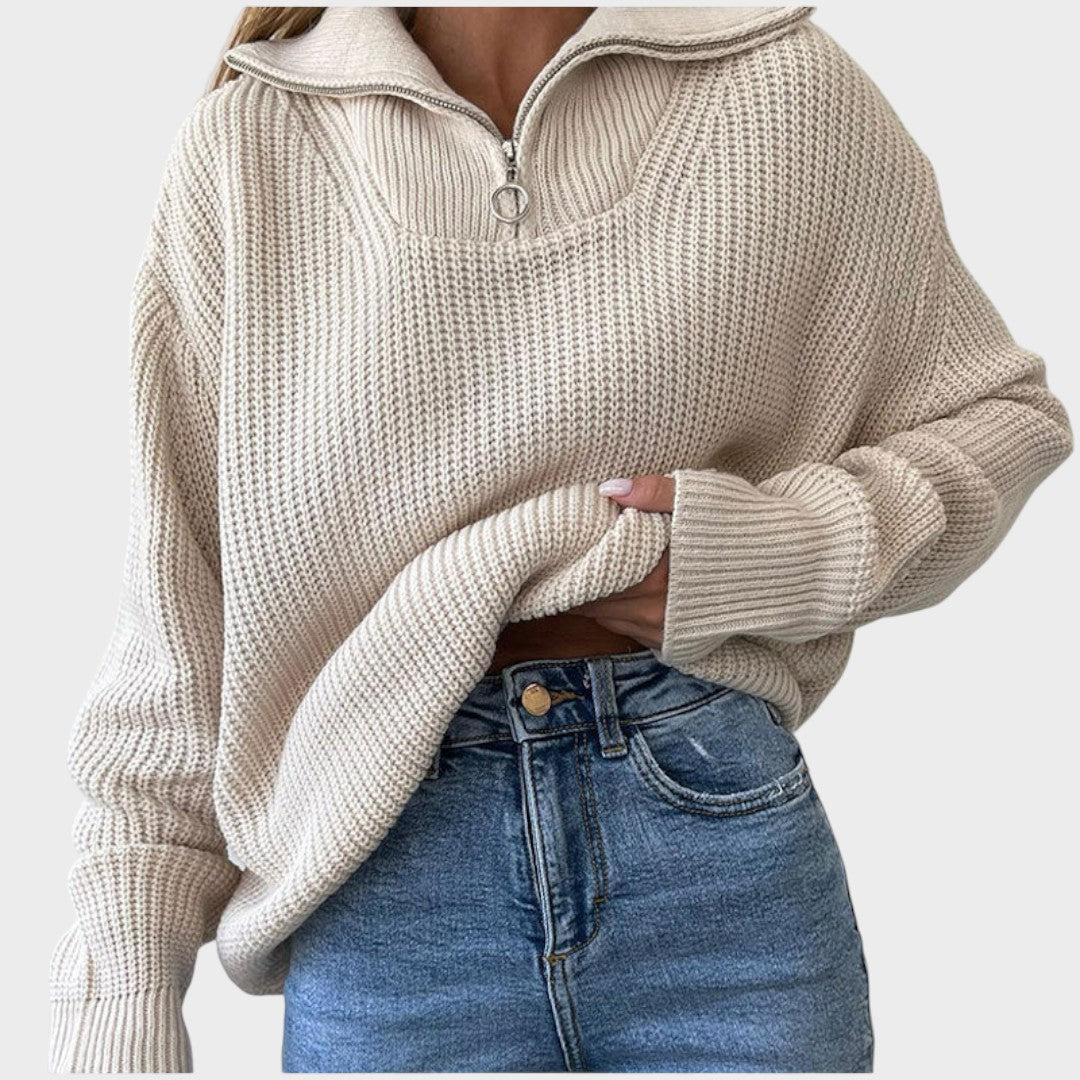 Eliana™ | Maglione a Maglia con Collo Alto e Zip