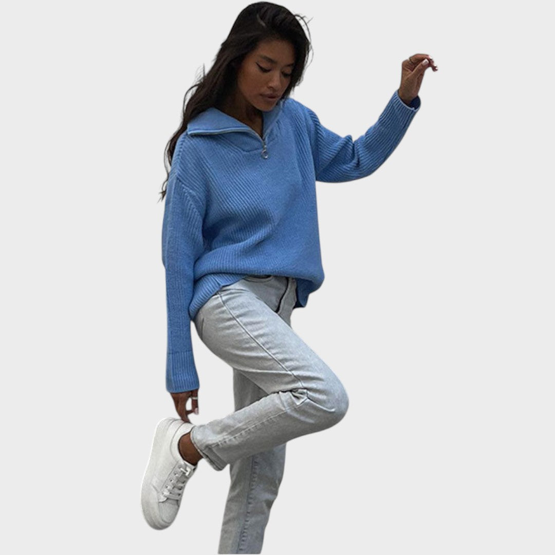 Eliana™ | Maglione a Maglia con Collo Alto e Zip