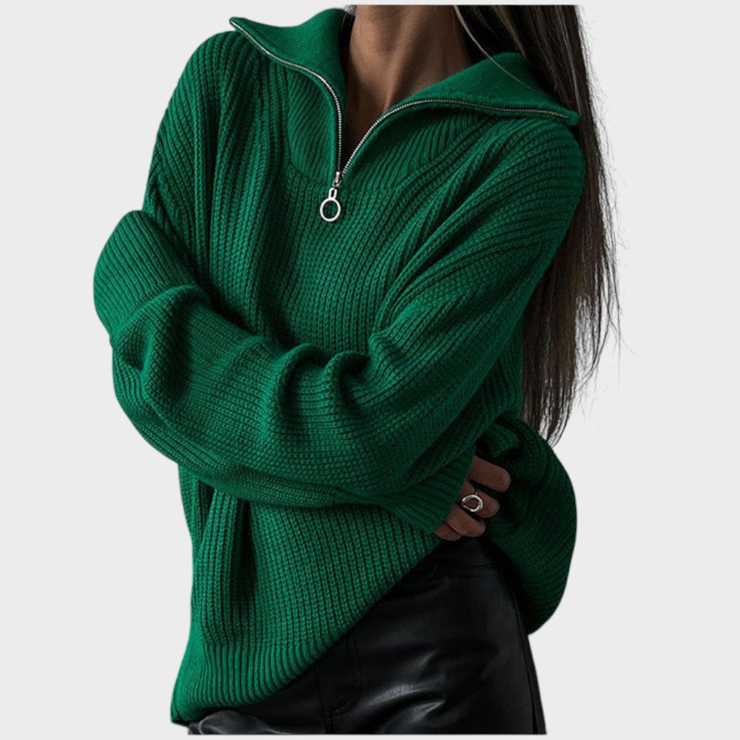 Eliana™ | Maglione a Maglia con Collo Alto e Zip
