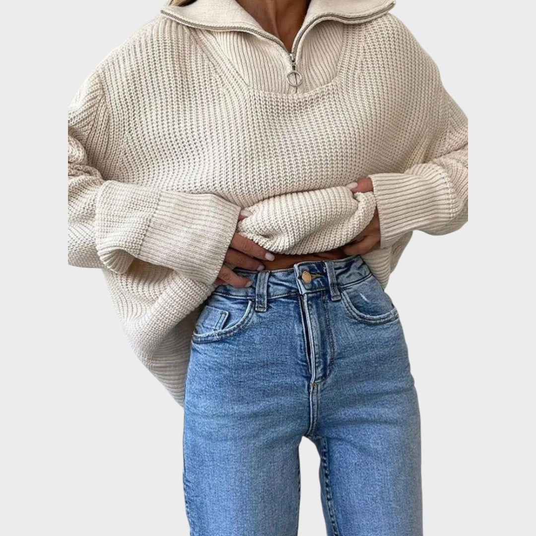 Eliana™ | Maglione a Maglia con Collo Alto e Zip