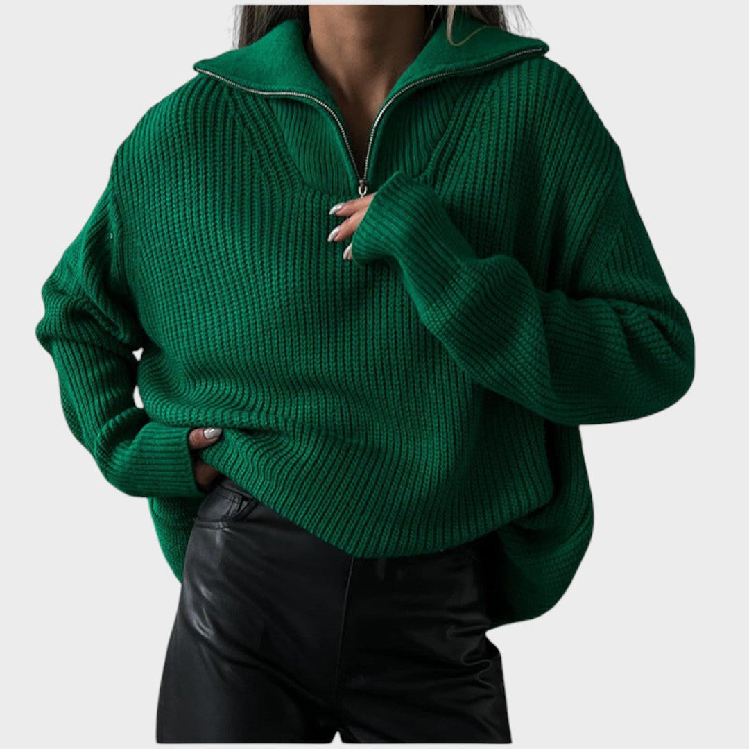 Eliana™ | Maglione a Maglia con Collo Alto e Zip