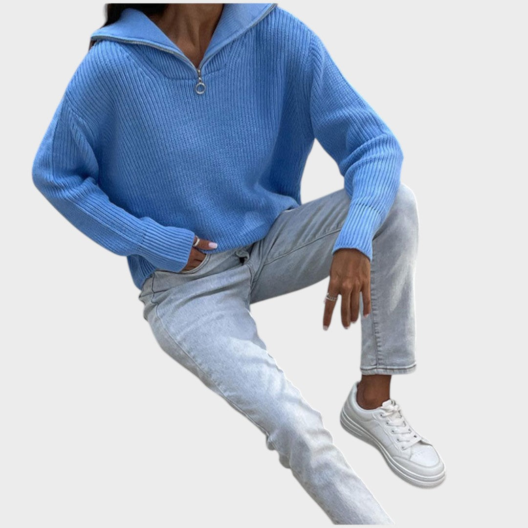 Eliana™ | Maglione a Maglia con Collo Alto e Zip