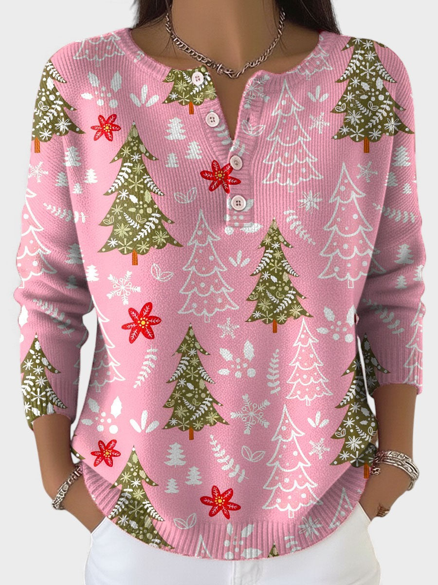 Sofía™ | Maglione natalizio con bottoni decorativi