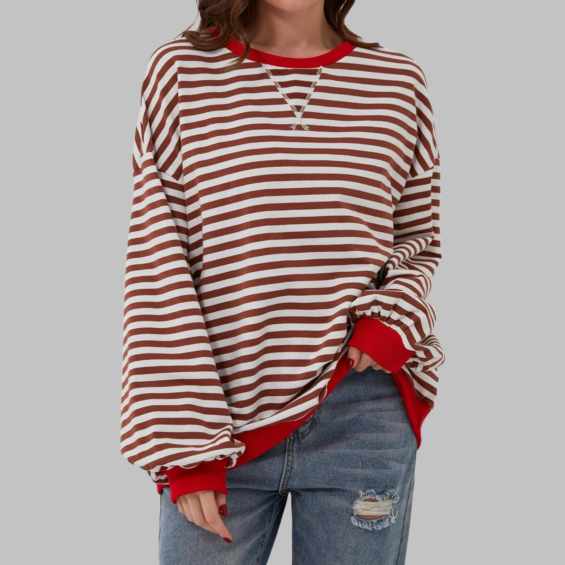 Luna™ | Felpa casual a maniche lunghe con righe