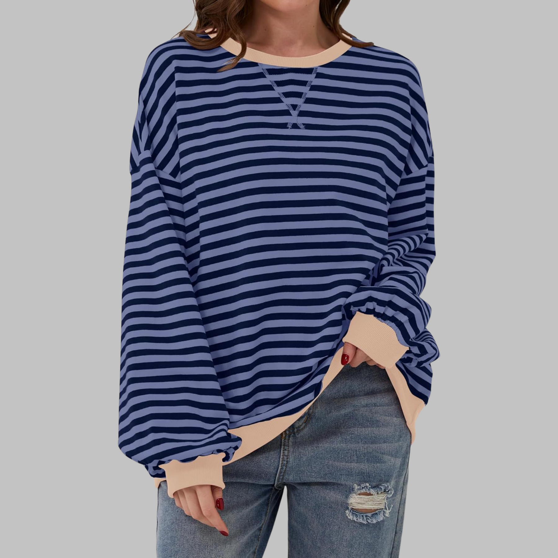 Luna™ | Felpa casual a maniche lunghe con righe