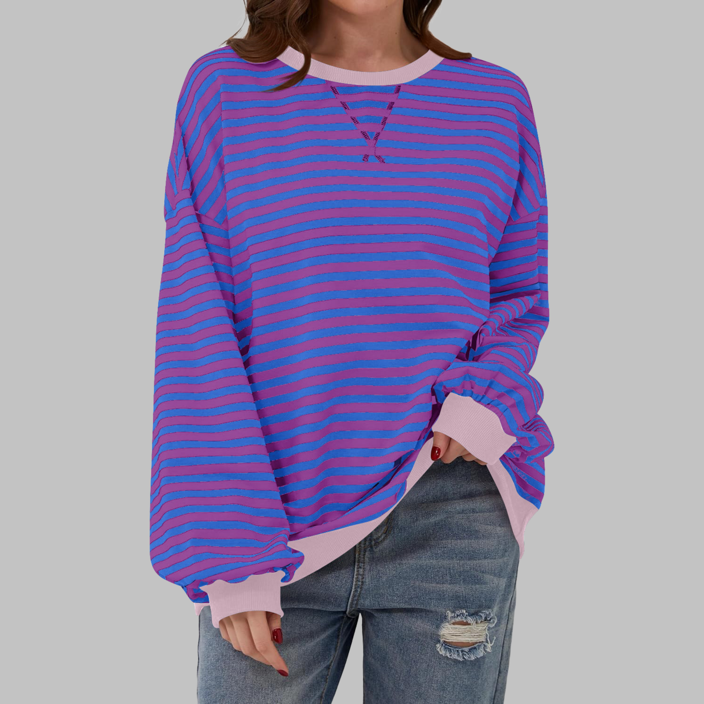 Luna™ | Felpa casual a maniche lunghe con righe