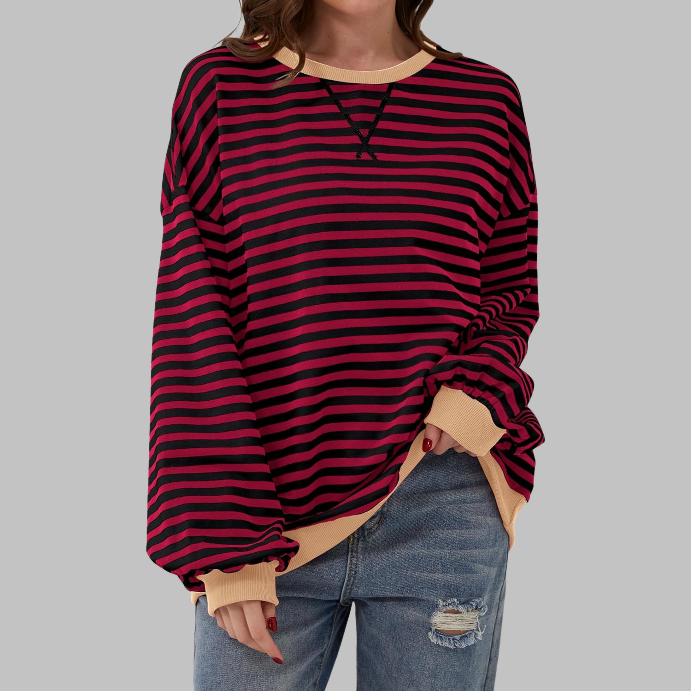 Luna™ | Felpa casual a maniche lunghe con righe