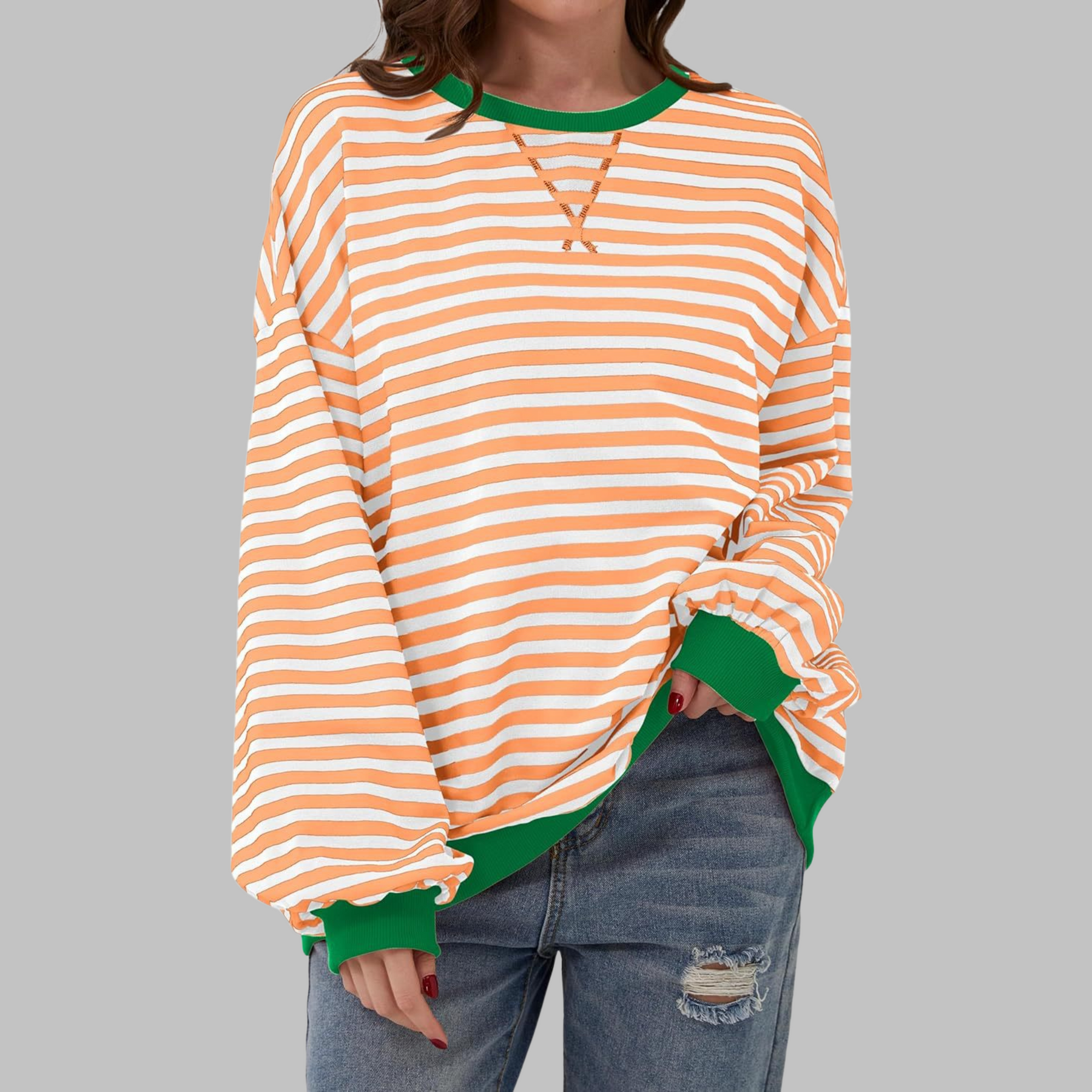 Luna™ | Felpa casual a maniche lunghe con righe