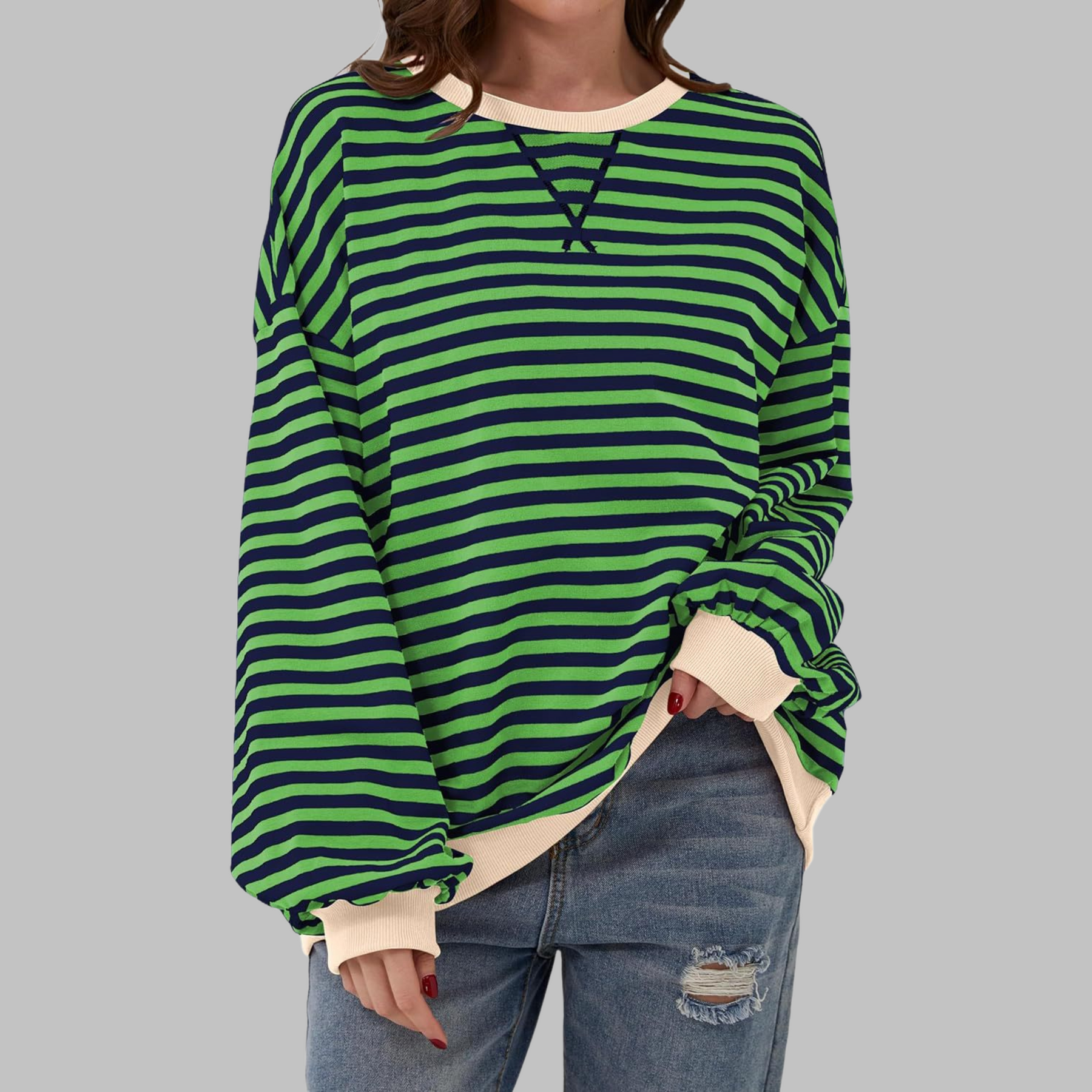 Luna™ | Felpa casual a maniche lunghe con righe