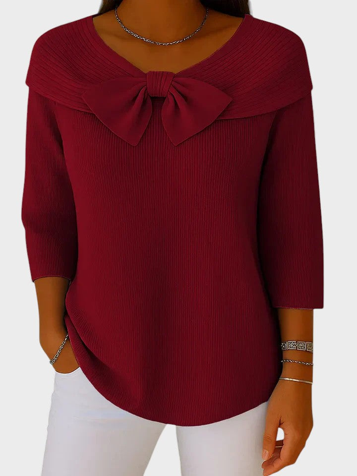 Catalina™ | Maglione Femminile con Fiocco e Collo Rotondo
