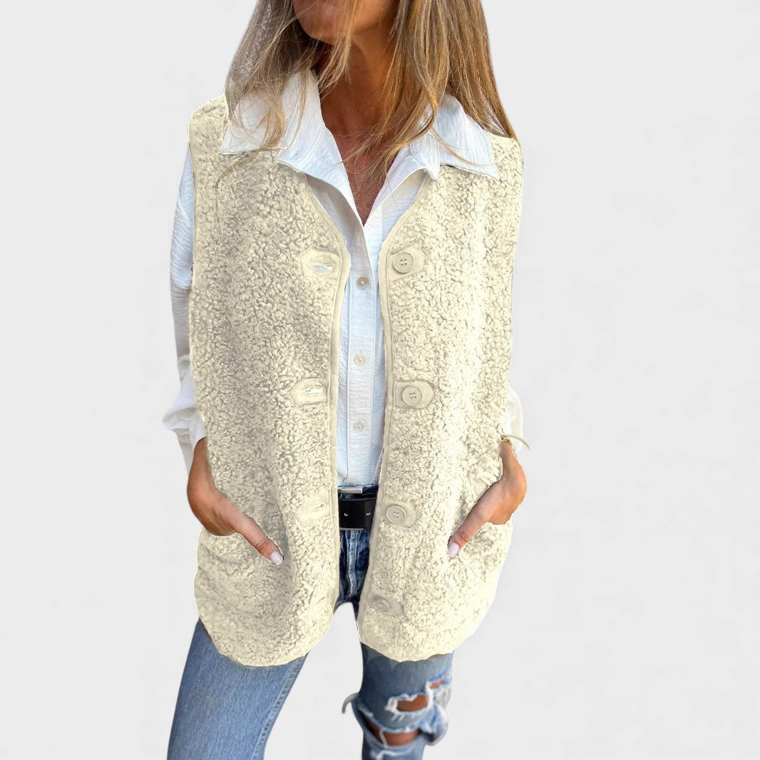 Carmen™ | Gilet corto e accogliente con bottoni