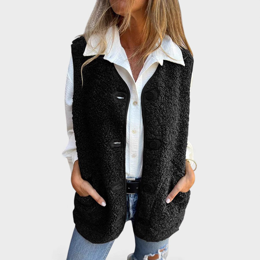 Carmen™ | Gilet corto e accogliente con bottoni