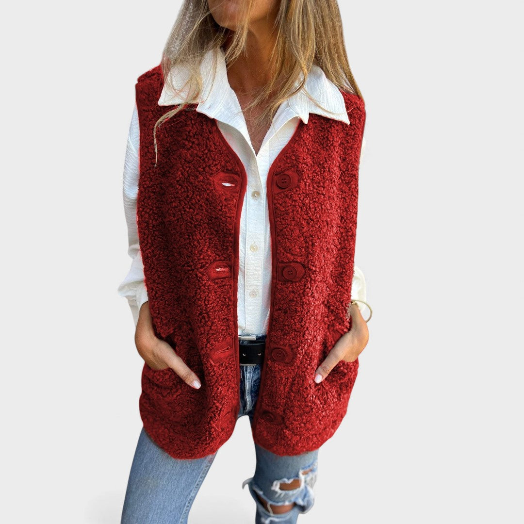 Carmen™ | Gilet corto e accogliente con bottoni