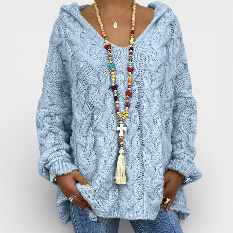 Pilar™ | Maglione a maglia intrecciata con cappuccio