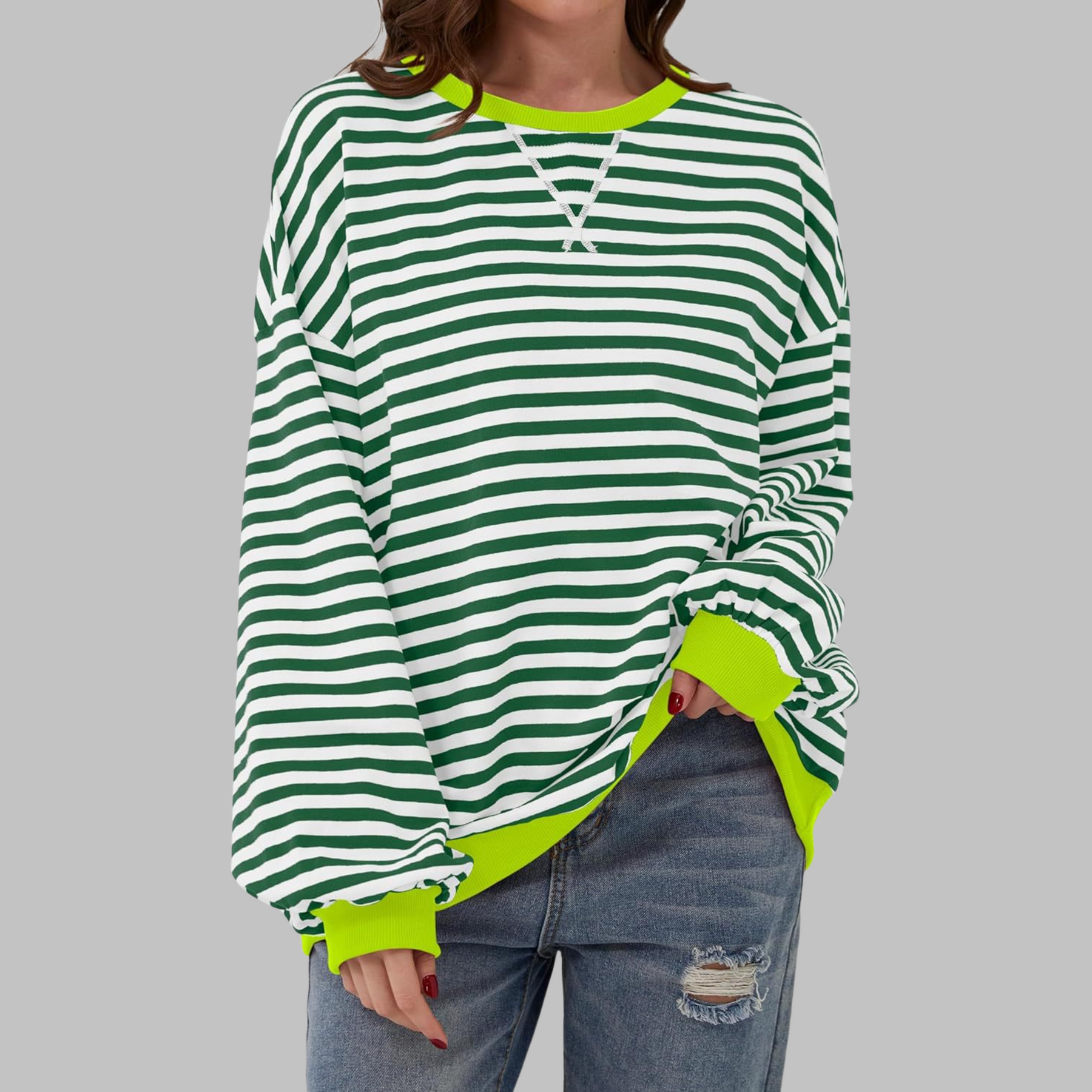 Luna™ | Felpa casual a maniche lunghe con righe