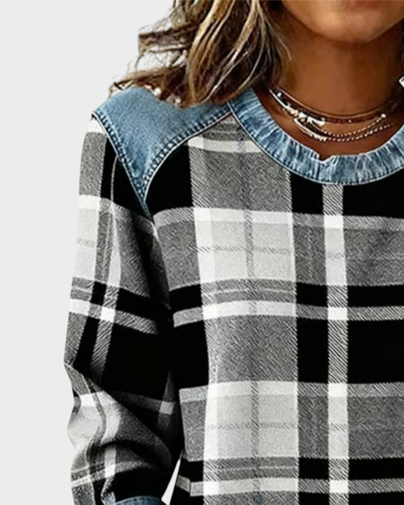 Marta™ | Felpa con toppe a quadri