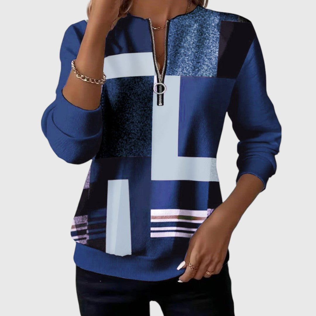 Lidia™ | Maglione comodo con mezza zip