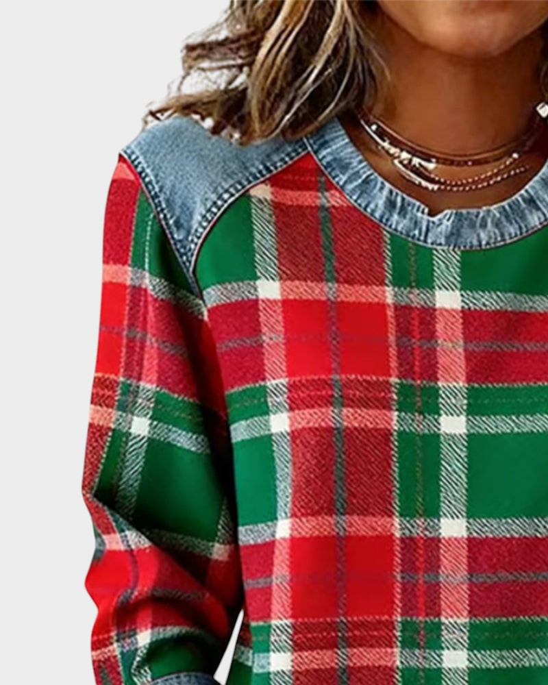 Marta™ | Felpa con toppe a quadri