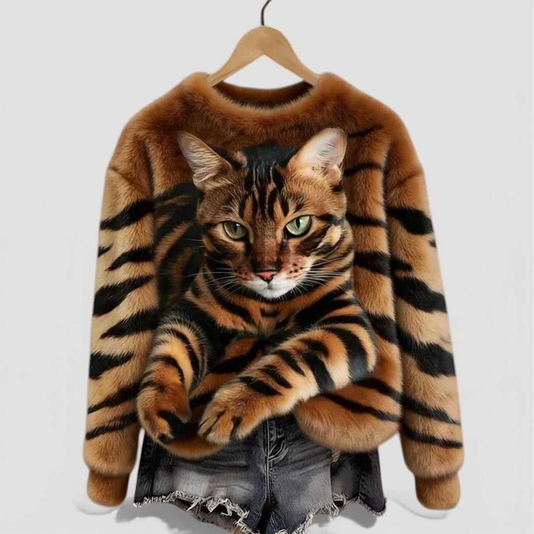 Clara™ | Maglione caldo con dettaglio felino