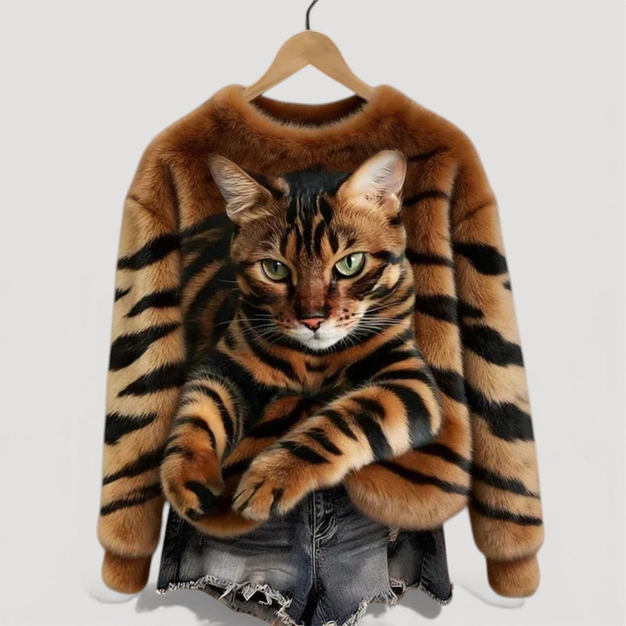 Clara™ | Maglione caldo con dettaglio felino
