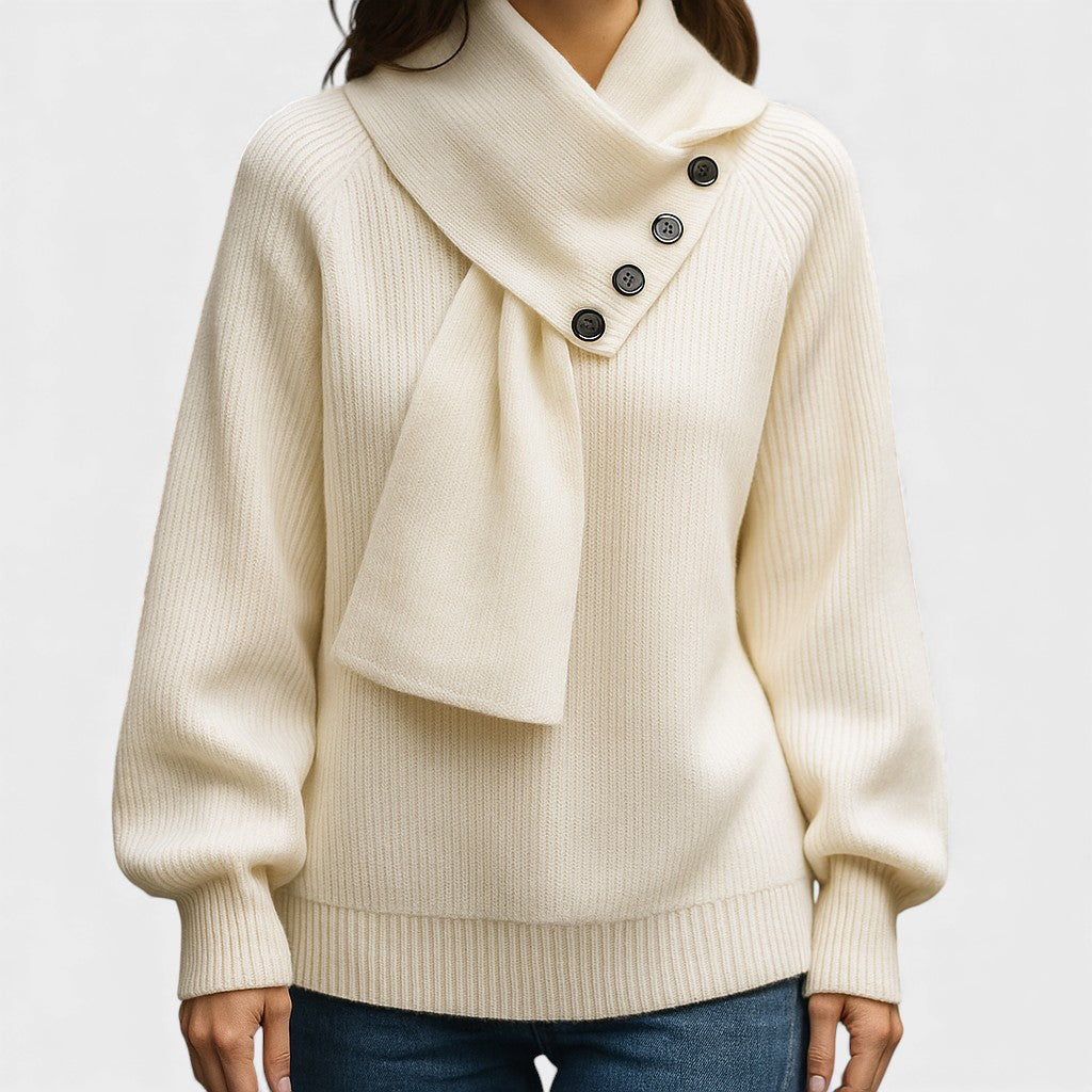 Cayetana™ | Maglione elegante con colletto avvolgente