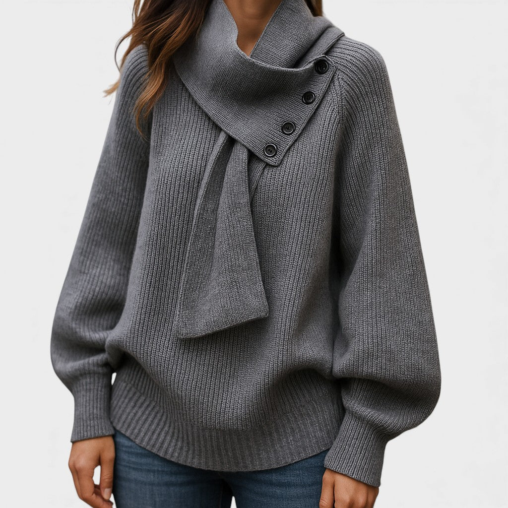 Cayetana™ | Maglione elegante con colletto avvolgente