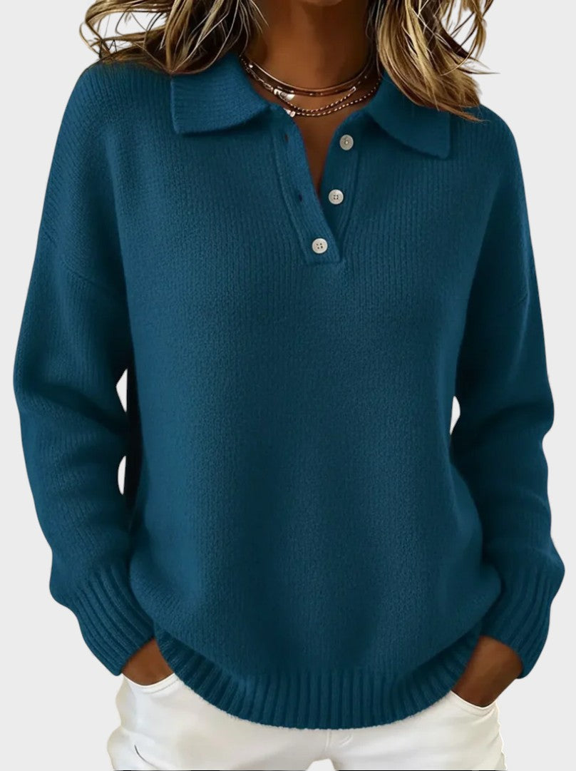 Marta™ | Maglione tipo polo in morbido knit