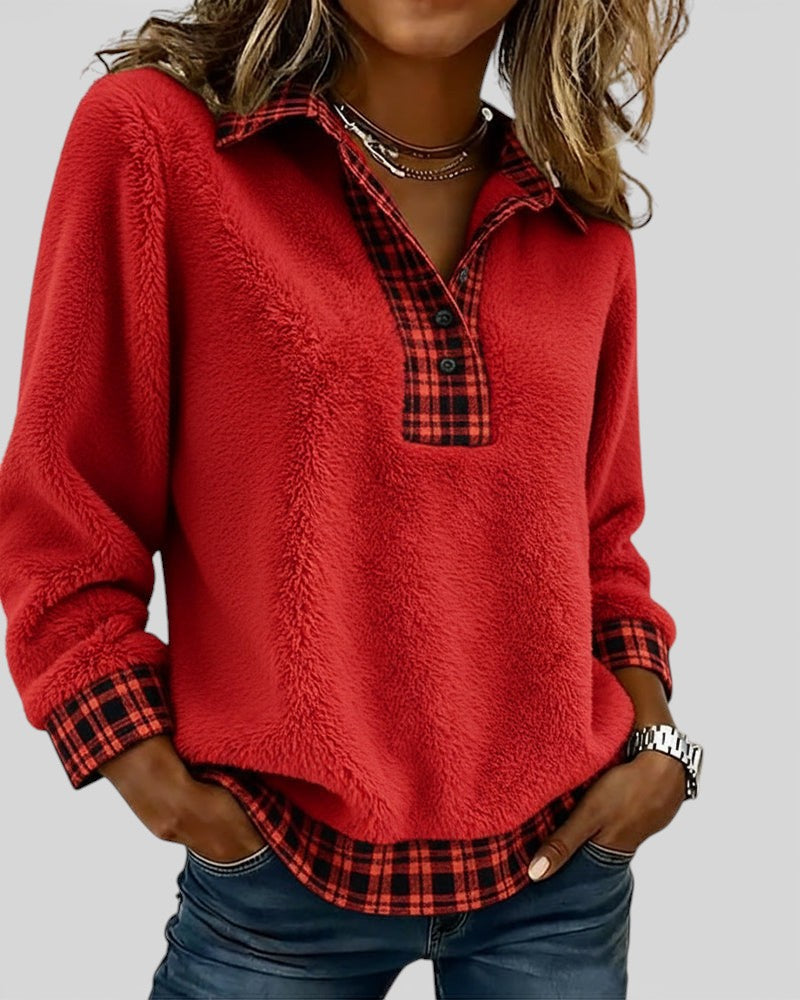 Lara™ | Maglione con dettaglio a quadri