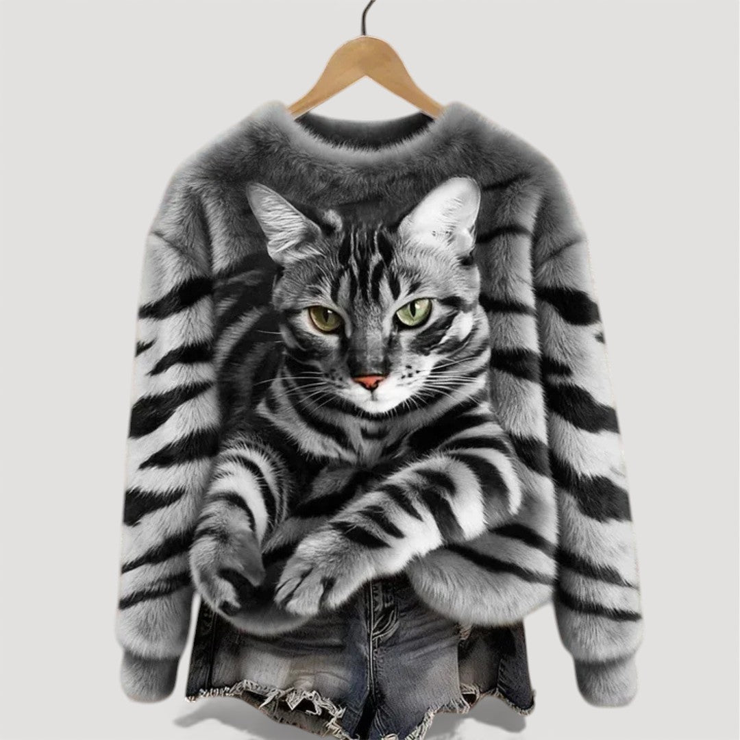 Clara™ | Maglione caldo con dettaglio felino