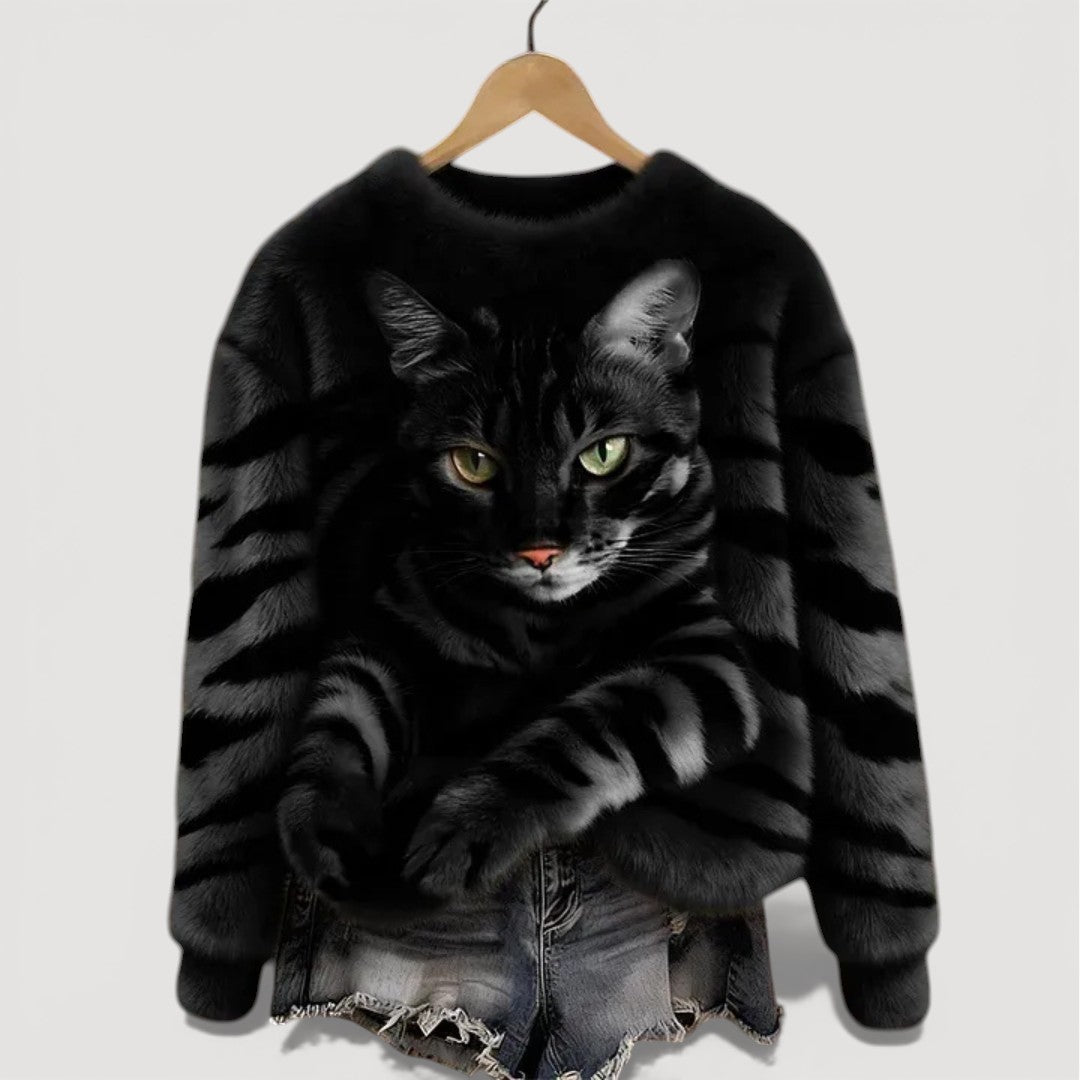 Clara™ | Maglione caldo con dettaglio felino