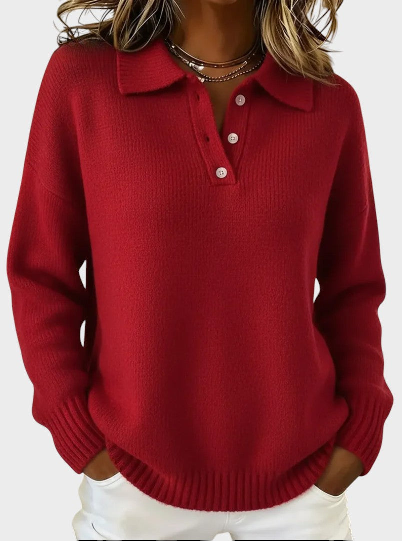 Marta™ | Maglione tipo polo in morbido knit