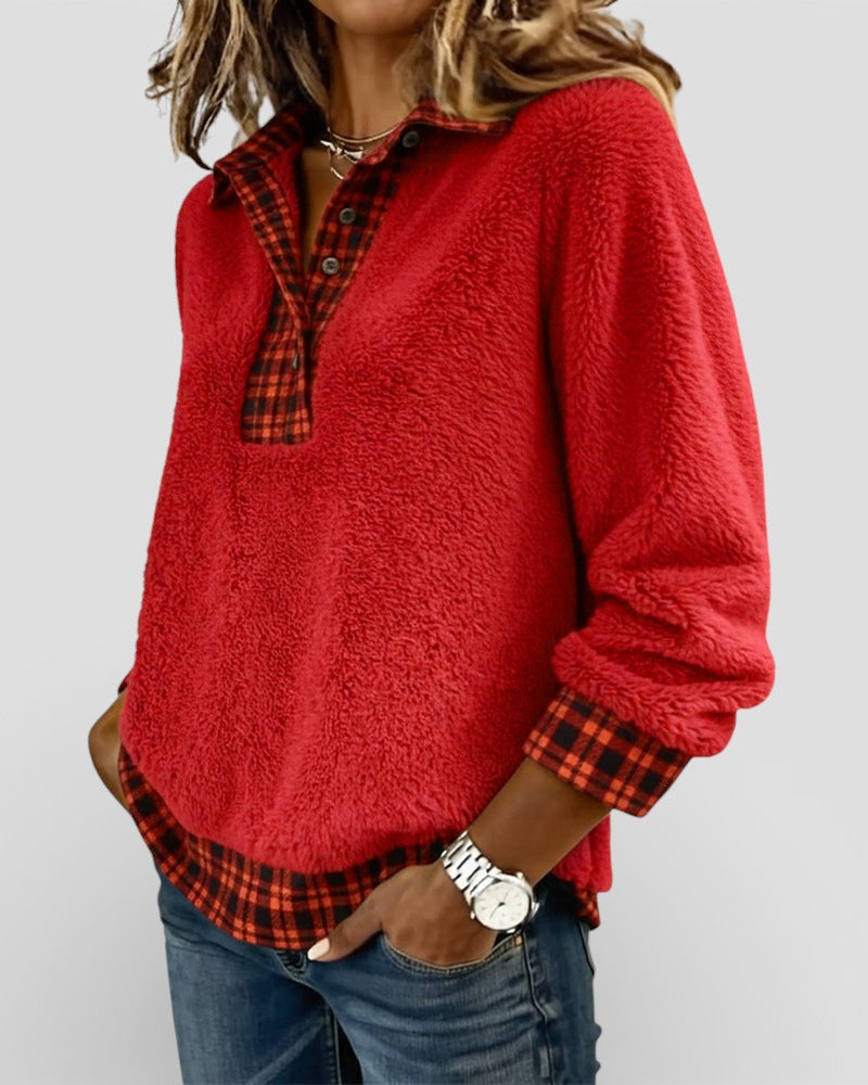 Lara™ | Maglione con dettaglio a quadri