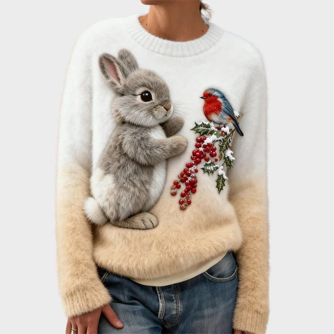 Teresa™ | Maglione natalizio morbido con coniglio