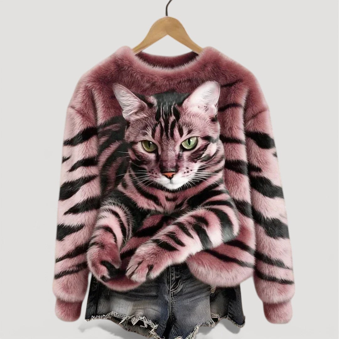 Clara™ | Maglione caldo con dettaglio felino