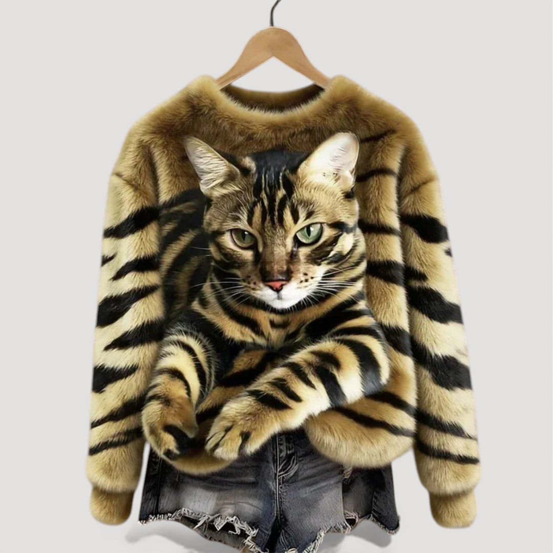 Clara™ | Maglione caldo con dettaglio felino