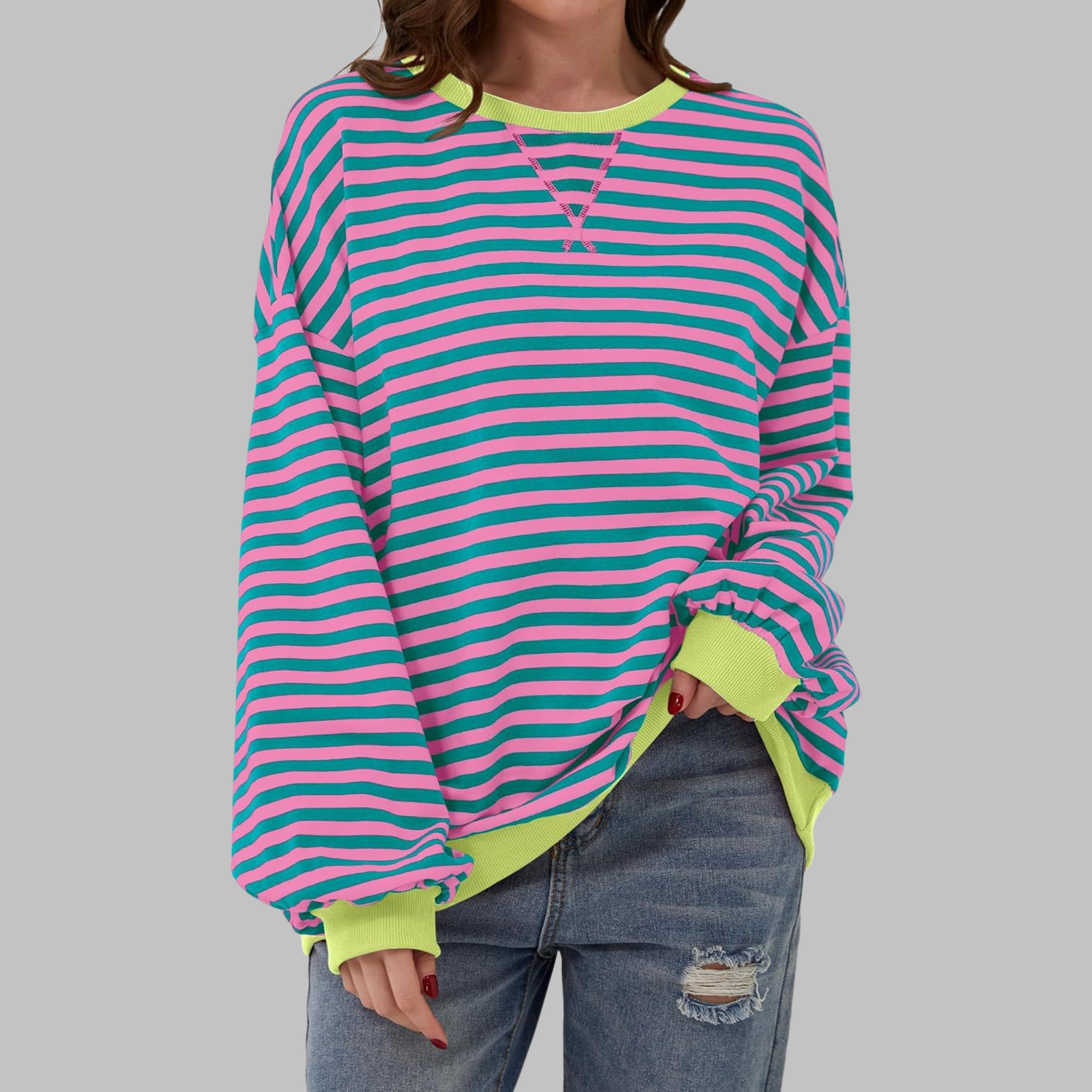 Luna™ | Felpa casual a maniche lunghe con righe