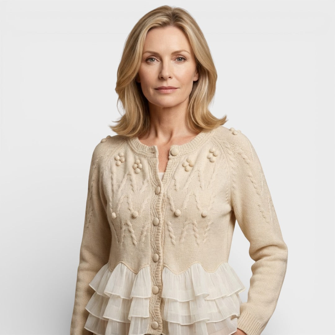 Inés™ | Cardigan elegante con volant