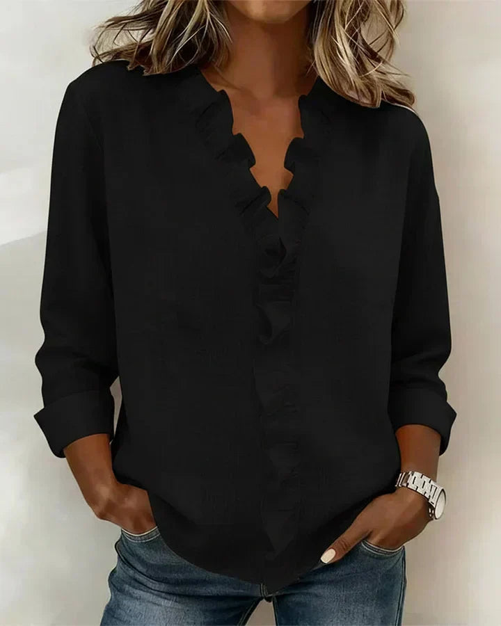 Indie · Blusa con volant e scollo a V