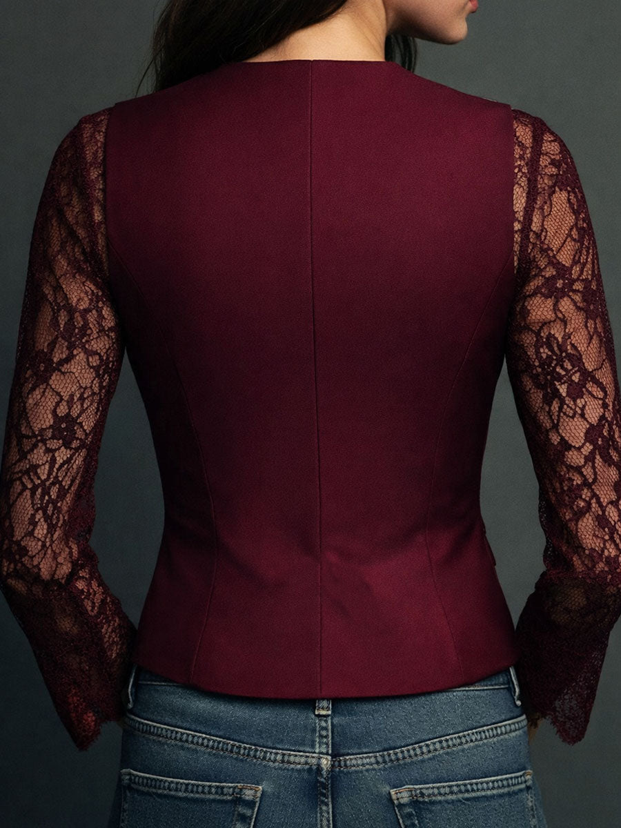 Claudia · Blazer Nero con Pizzo