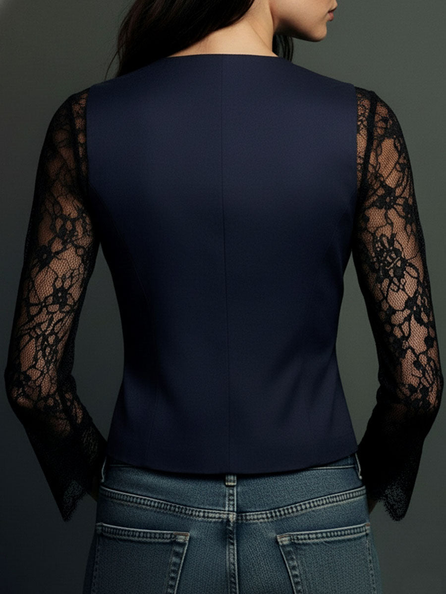 Claudia · Blazer Nero con Pizzo