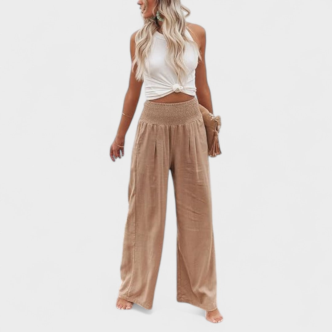 Susana™ | Pantaloni Ampi in Cotone e Lino