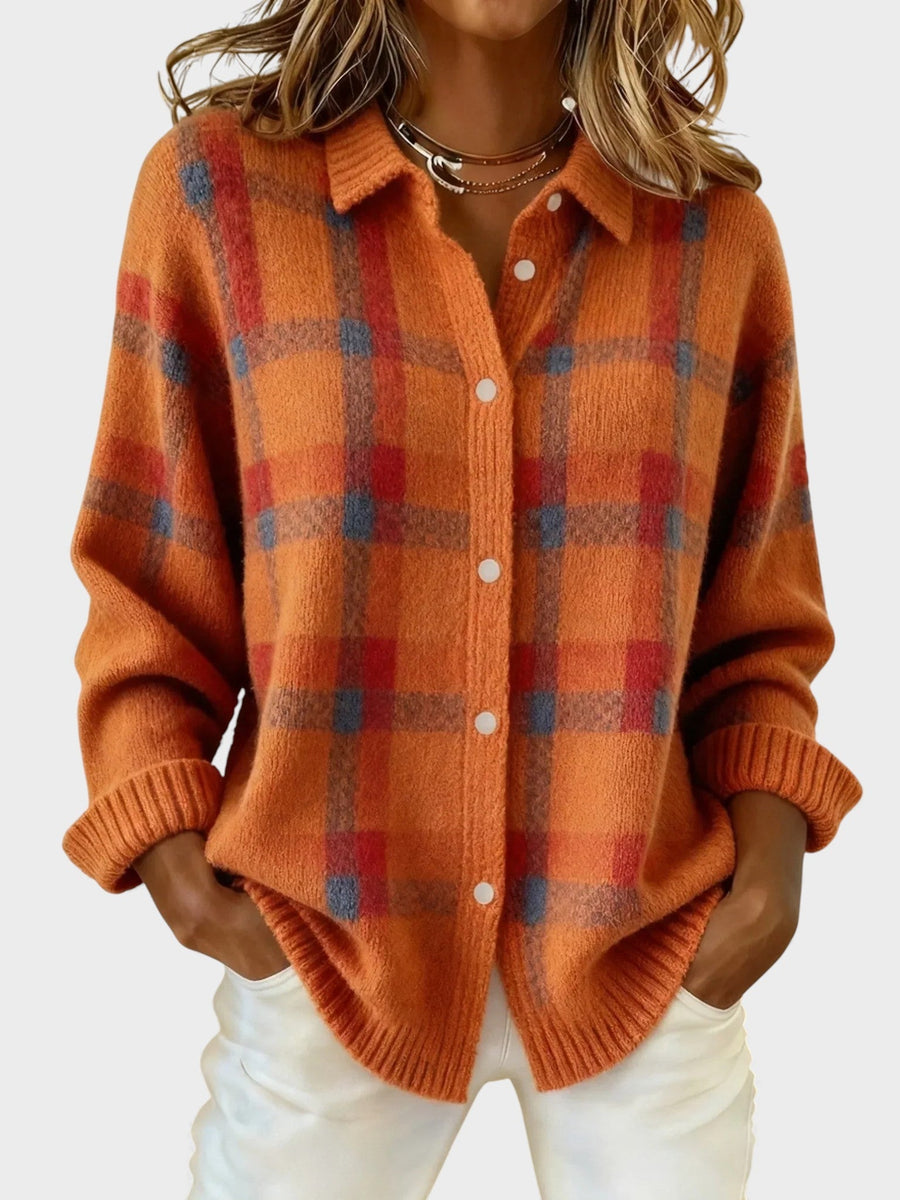 Alba™ | Maglione Retro a Quadri con Contrasto Casual