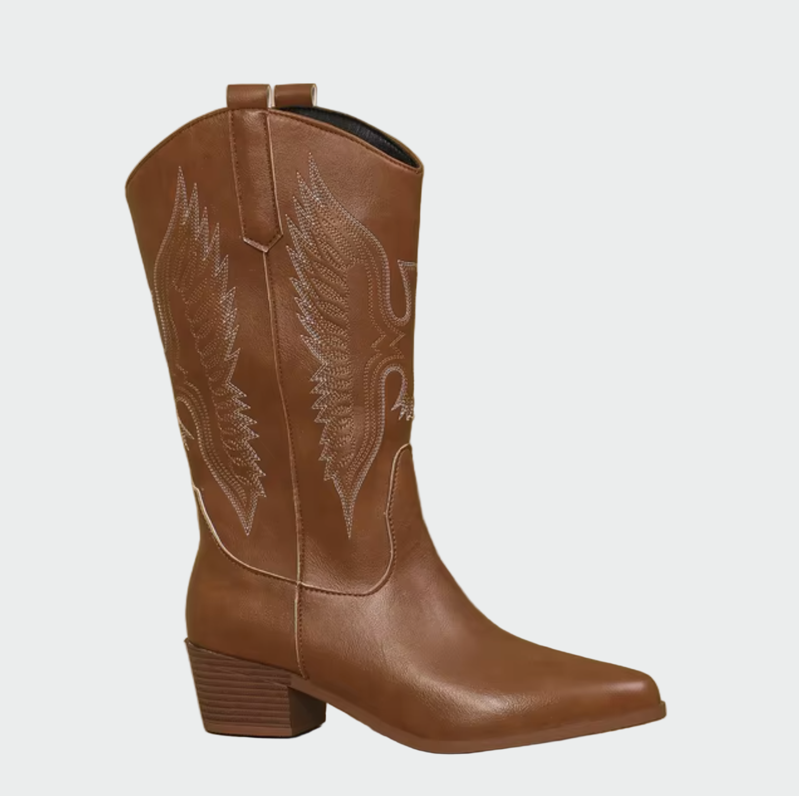 Isabella | Stivali Cowboy Neri Con Dettagli a Piuma