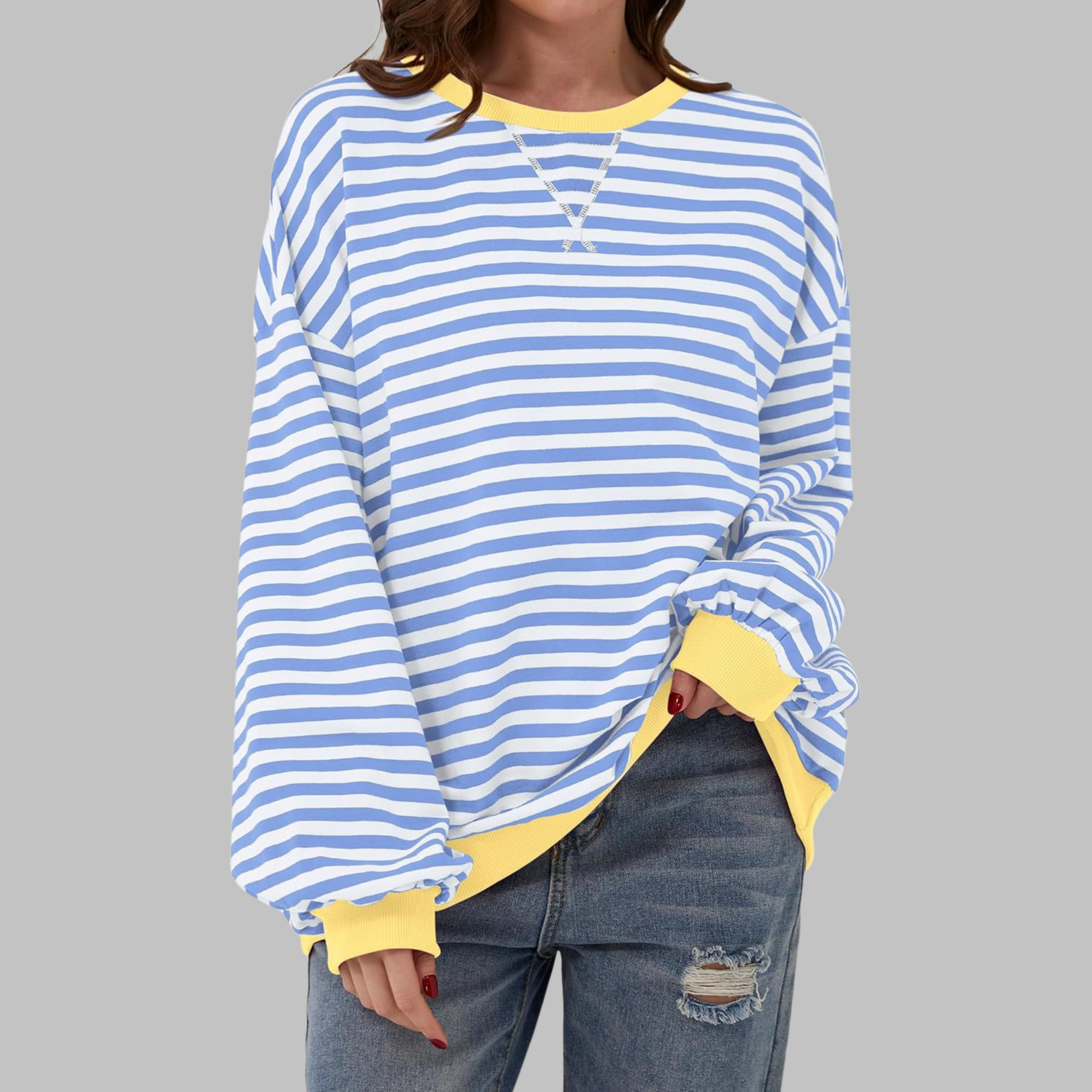 Luna™ | Felpa casual a maniche lunghe con righe