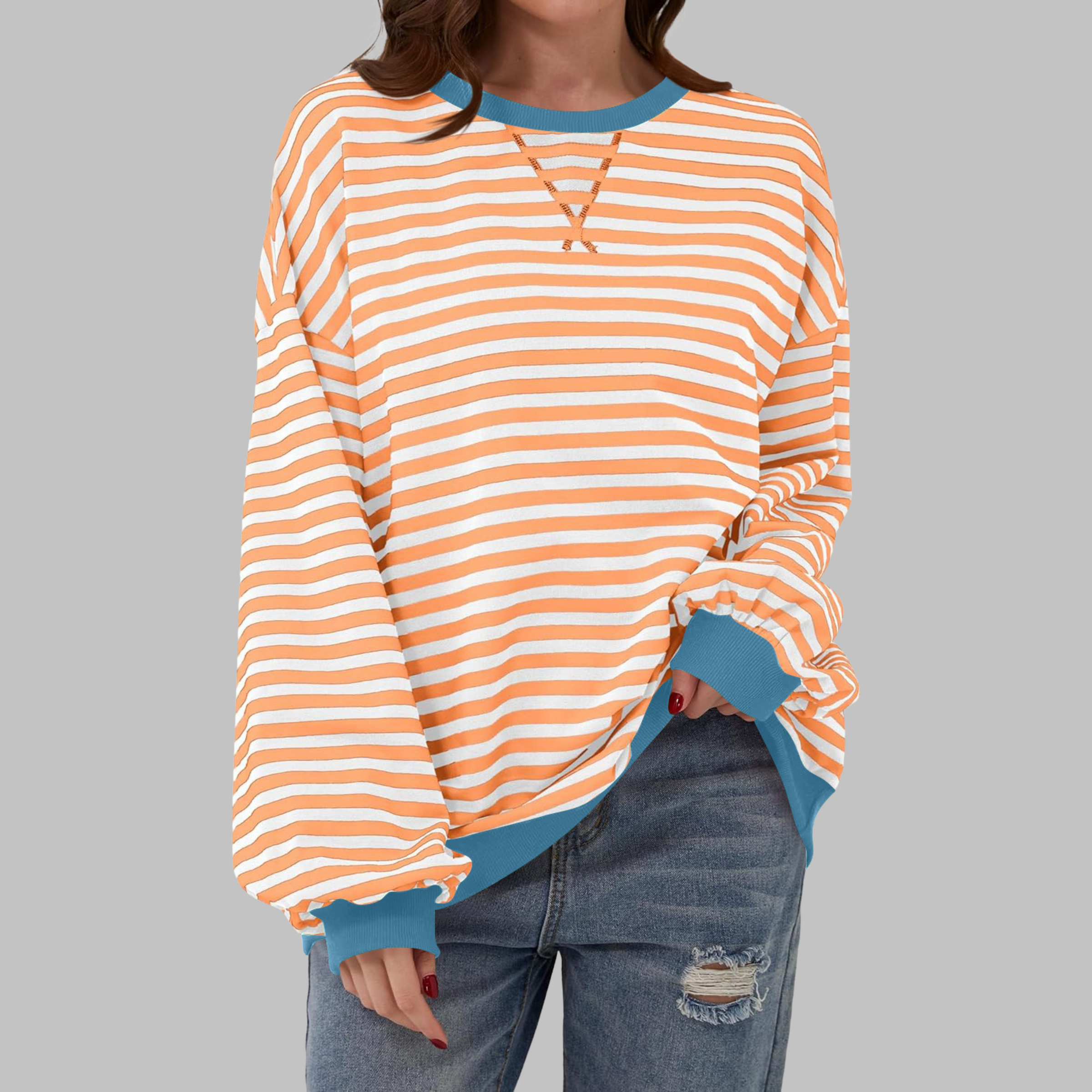 Luna™ | Felpa casual a maniche lunghe con righe