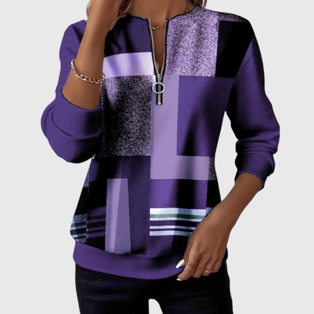 Lidia™ | Maglione comodo con mezza zip