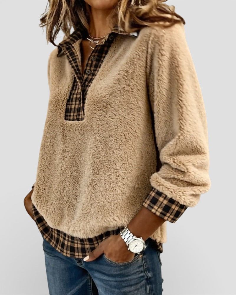 Lara™ | Maglione con dettaglio a quadri