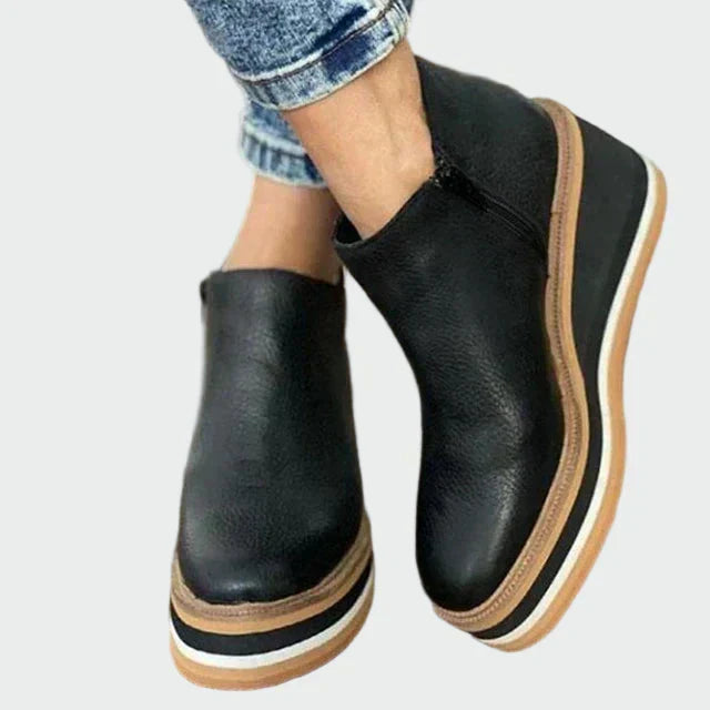 Celia | Eleganti Stivaletti Camel Con Piattaforma
