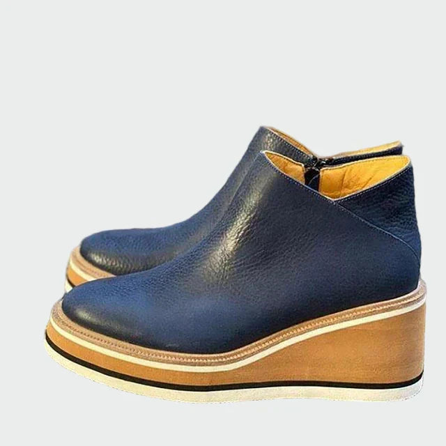 Celia | Eleganti Stivaletti Camel Con Piattaforma